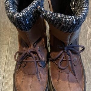 COPY - Merrell Brown Leather Boots with Knit Cuff